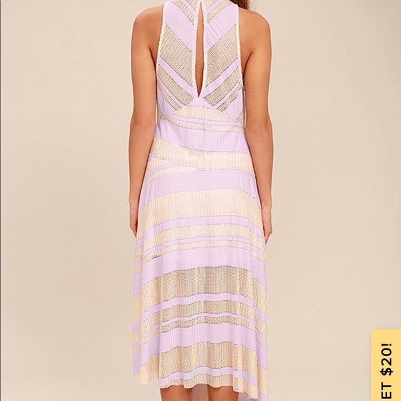 Free People Adrien Lavender Striped Midi Dress - Picture 4 of 8